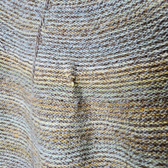 Hand Knit Wool Sweater Oversized Fit  Earth Tone Stripes Cozy Winter Wear size L - Picture 4 of 10